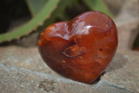 Polished Carnelian Agate Hearts  x 6 From Madagascar