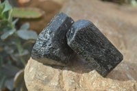 Natural Schorl Black Tourmaline Specimens  x 12 From Zimbabwe