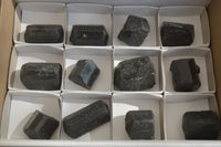 Natural Schorl Black Tourmaline Specimens  x 12 From Zimbabwe