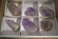 Polished Window Amethyst Crystals x 6 From Madagascar