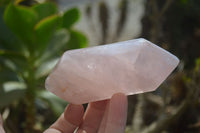 Polished Double Terminated Rose Quartz Points  x 6 From Madagascar