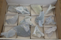 Natural Etched Blue Chalcedony Specimens  x 12 From Malawi