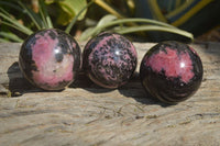 Polished Rhodonite Spheres  x 4 From Madagascar