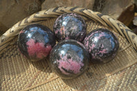 Polished Rhodonite Spheres  x 4 From Madagascar