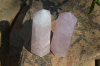 Polished Pink Rose Quartz Points x 4 From Madagascar