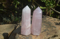 Polished Pink Rose Quartz Points x 4 From Madagascar