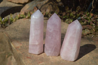 Polished Pink Rose Quartz Points x 4 From Madagascar