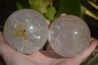 Polished Clear Quartz Crystal Balls  x 3 From Madagascar