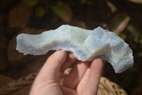 Natural Etched Blue Chalcedony Specimens  x 12 From Malawi