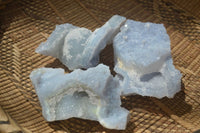 Natural Etched Blue Chalcedony Specimens  x 12 From Malawi