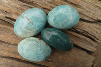 Polished Blue Amazonite Galets  x 12 From Madagascar