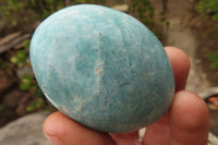 Polished Blue Amazonite Galets  x 12 From Madagascar