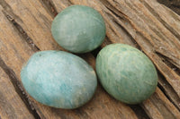 Polished Blue Amazonite Galets  x 12 From Madagascar