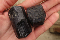 Natural Schorl Black Tourmaline Specimens  x 12 From Zimbabwe