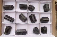 Natural Schorl Black Tourmaline Specimens  x 12 From Zimbabwe