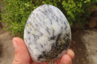 Polished Dendritic White Opal Standing Free Forms  x 4 From Madagascar