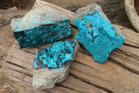 Natural Silica Chrysocolla Specimens  x 2 From Congo