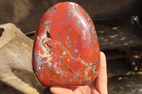 Polished Red Jasper Standing Free Forms  x 3 From Southern Africa