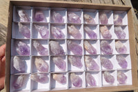 Natural Jacaranda Amethyst Single Crystals x 35 From Mumbwe, Zambia