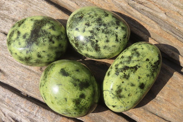 Polished Leopard Stone Galet / Palm Stones x 12 From Inyanga, Zimbabwe