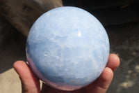 Polished Blue Calcite Spheres x 1 From Ihadilalana, Madagascar