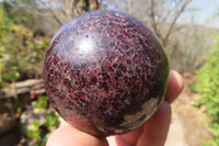 Polished Pyrope Garnet Matrix Spheres x 3 From Mahajanga, Madagascar