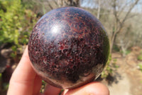 Polished Pyrope Garnet Matrix Spheres x 3 From Mahajanga, Madagascar