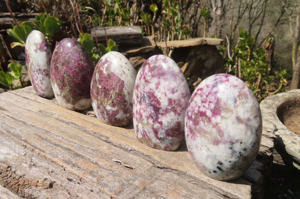 Polished Rubellite Pink Tourmaline Standing Free Forms x 5 From Ambatondrazaka, Madagascar