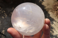 Polished Girasol Pearl Quartz Spheres x 2 From Madagascar