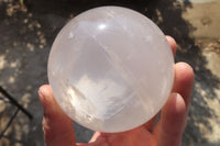 Polished Girasol Pearl Quartz Spheres x 2 From Madagascar