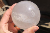 Polished Girasol Pearl Quartz Spheres x 2 From Madagascar