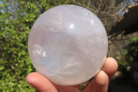 Polished Girasol Pearl Quartz Spheres x 2 From Madagascar