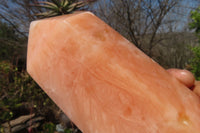 Polished Orange Twist Calcite Tower x 1 From Maevantanana, Madagascar