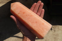 Polished Orange Twist Calcite Tower x 1 From Maevantanana, Madagascar