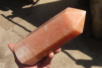 Polished Orange Twist Calcite Tower x 1 From Maevantanana, Madagascar