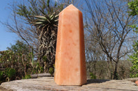 Polished Orange Twist Calcite Tower x 1 From Maevantanana, Madagascar