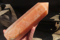 Polished Orange Twist Calcite Tower x 1 From Maevantanana, Madagascar