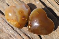 Polished Carnelian Agate Hearts x 12 From West Coast, Madagascar