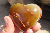 Polished Carnelian Agate Hearts x 12 From West Coast, Madagascar