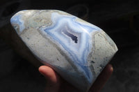 Polished Blue Lace Agate Standing Free Forms x 1 From Nsanje, Malawi