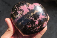 Polished Rhodonite Hearts x 3 From Ambindavato, Madagascar