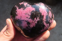 Polished Rhodonite Hearts x 3 From Ambindavato, Madagascar