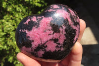 Polished Rhodonite Hearts x 3 From Ambindavato, Madagascar