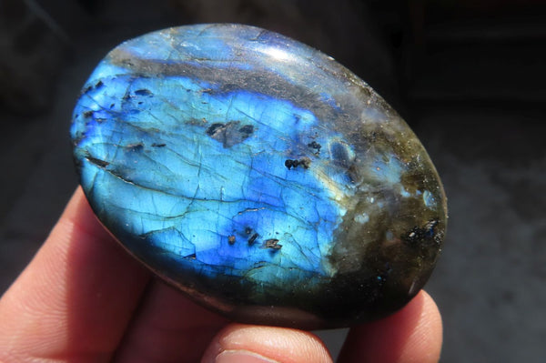 Polished Labradorite Galet / Palm Stones x 12 From Tulear, Madagascar