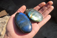 Polished Labradorite Galet / Palm Stones x 12 From Tulear, Madagascar