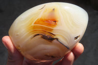 Polished Dendritic Agate Standing Free Forms x 3 From Moralambo, Madagascar