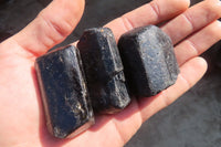 Natural Alluvial Schorl Black Tourmaline Crystals x 12 From Zimbabwe