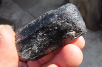 Natural Alluvial Schorl Black Tourmaline Crystals x 12 From Zimbabwe