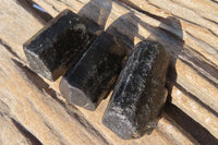 Natural Alluvial Schorl Black Tourmaline Crystals x 12 From Zimbabwe