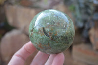 Polished Chrysoprase Spheres x 6 From Ambatondrazaka, Madagascar